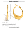 Gold Plated Stainless Steel Moon Hoop Earrings Unique Jewelry Women's Charm Statement Earrings Gift - Image 9