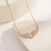 Angel Wing Pendant Necklace with Clear Stone Accents - Image 5