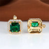 Square Stone Green Zircon Hoop Earrings Cute Female Crystal Birthstone Earrings Boho Gold Color Small Earrings For Women Jewelry - Image 3