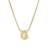 Cute English Letter Initial Necklace Gold Plated Zircon Paved Necklace Puffy Bubble Letter Necklace for Women - Image 8