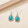 4Pcs/Set Vintage Boho Turquoise Jewelry Set Electroplating Alloy Necklace Bracelet Earrings Set Euramerican Style Classic - Image 3