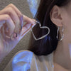 Twist Metal Heart Hoop Earrings for Women Golden Silver Color Hollow Out Big Love Earrings Brief Street Romantic Jewelry as Gift - Image 6