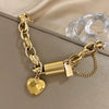 Heart Detail Necklace or Bangle in Two-Tone Stainless Steel Style - Image 22