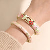 Ftcy 2 Pcs Enameled Bracelets For Women Vintage Hollowed Small Flower Cloisonne Women's Bangles Party Jewelry Gifts - Image 3