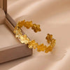 Dainty Flowers Stainless Steel Bracelet Gold Color Open Cuff Bangle for Women Wedding Jewelry Vacation Party Accessories Gifts - Image 5