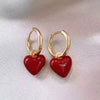 Romantic Pink Heart Shape Drop Earrings for Women Minimalist Gold Color Geometry Hoop Earrings Temperament Party JewelryGifts - Image 8