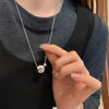 Silver Necklace Black Ball Simple Pendant Punk Geometric for Women Girl Jewelry Gift - Image 47