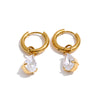 Stainless Steel Charm Cubic Zirconia Drop Daily Bling Earrings for Women Jewelry - Image 9