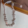 Wedding Party Jewelry Vintage Pearl Choker Necklace For Women Elegant White Imitation Heart Shape Pearl Necklaces - Image 2
