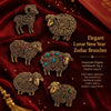 Classic Rhinestone Metal Sheep Brooches for Women Unisex Zodiac Animal Pins Casual Party Jewelry Accessories Gifts - Image 3