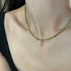 Gold Plated Copper Rectangle CZ Cubic Zircon Green Color Crystal Glass Pendant Choker Necklaces For Women - Image 7