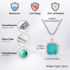Turquoise Pendant Necklace for Men, Stainless Steel Box Chain Geometric Square Compass Stone Vintage Jewelry Gift - Image 5