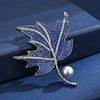Colored Zircon Maple Leaf Shell Brooches Atmospheric Elegance Freshwater Pearl Leaf Pin Woman's Broche Accessories - Image 12