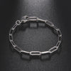 Punk Paperclip Bracelets for Women Men Oval Chains Cable Chain Bangle Stainless Steel Wrist Jewelry - Image 1