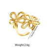 Stainless Steel Irregular Spiral Opening Ring for Women Simple Gold Color Geometric Hollow Adjustable Rings Jewelry - Image 9