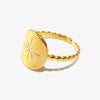 Minimalist Stainless Steel Shiny North Star Signet Ring Basic Beads Texture Band Gold Plated Index Ring - Image 5