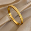 Inlaid Zircon Cuff Bracelet Bangle Gold Plated Women's Men Geometric Stackable Charms Jewelry Gifts - Image 7