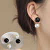 Retro French Sweet Pearl Temperament Drop Earrings Black White Beads Senior Simplicity Women Earrings Jewelry - Image 1