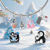 Silver Charms Beads Winter Snowflake Snowman Igloo Penguin Pendant Fit Bracelet Charms Women Jewelry Gift - Image 3