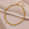 Anklets for Women Stainless Steel Stone Beaded Chain Anklet Summer Beach Accessories Boho Leg Bracelets Jewelry Tobilleras - Image 9