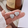 Charm Love Heart Stud Earrings For Women Gold Silver Color White Zircon Bridal Wedding Ear Studs Daily Party Jewelry Gift - Image 4