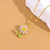 Sweet Sexy Sparkly Zircon Crystal Sunflower Necklaces For Women Cute Stainless Steel Clavicle Chain Jewelry - Image 5