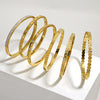 316L Stainless Steel Bangle Bracelet with Cubic Zirconia Details in Gold-Tone - Image 44