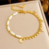 316L Stainless Steel Golden Ocean Series Zircon Pearl Tassel Pendant Anklets Lady Foot Chain Jewelry Gift - Image 37