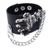 Diverse Styles Skull Skeleton Chain Spikes Rivet Stud Wide Cuff PU Leather Punk Gothic Rock Unisex Bracelet Men Jewelry Bracelet - Image 7