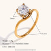 La. Muses Sparkling Water Drop Shaped Cubic Zirconia Stainless Steel Women's Ring Gold Plated Jewelry Gift - Image 3