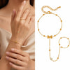 Bohemian Ring Bracelet Finger Hand Chain, Gold Plated Stainless Steel, Bead Slave Bracelet Jewelry for Women - Image 28