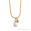 Natural Pearl Beads Chic Necklace Thin Chain Stainless Steel Minimalist Charm Collar Jewelry Women - Image 12