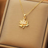 1 Pcs Cool Breeze Maple Snowflake Gold Plated Copper Pendant With Stainless Steel Chain Combination Necklace - Image 10