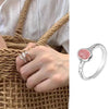 Korean Oval Pink Crystal Cuff Finger Rings For Women Girl Sweet Jewelry Friend Gift Party - Image 5
