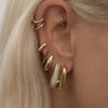 Cubic Zirconia Huggie Hoop Earrings in Gold-Tone Stainless Steel - Image 42