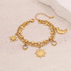 Statement 316L Stainless Steel Jewelry Zircon Bowknot Heart Star Moon Charm Chain Bracelet For Women - Image 4