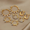 Design Crystal Geometric Stud Earrings for Women Jewelry Zirconia Beads Delicate Earrings - Image 1