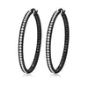 9 Tone Rose Gold Silver Plated Black Hoop Earrings Stainless Steel CZ Crystal Big Round Circle Rock Punk Fully-Jewelled - Image 25