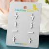 4Pairs Geometric Stainless Steel Heart Star Earring Moon Cross Ear Jewelry Set Girls Simple Classic Earrings Gifts Accessories - Image 7