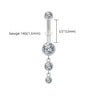 Titanium 14G Dangle CZ Gems Belly Button Ring Cubic Zirconia Drop Pendant Navel Nail Body Piercing Jewelry - Image 8