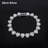 1Pcs Durable Heart-shaped Rhinestone Necklace Alloy 20/45cm Chain Bracelet Shiny Heart Rock Party Jewelry - Image 7