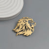 design hollow lion stainless steel gold-plated brooch, and brooch, men's suit accessories - Image 4