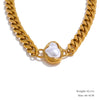 Stainless Steel Gold Plated Baroque Pearls Jewelry Set Wedding Party Necklace Ring Bracelet - Image 12
