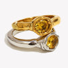 Women's Shiny Single Champagne Color Zircon Thin Rings Gold Plated Stainless Steel Jewelry Accessories - Image 2