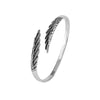 Retro Thai Silver Feather Simple Silver Personalized Design Wings Opening Bracelets - Image 5