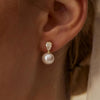 Women Gold Pearl Earrings Dainty Wedding Earring Gold Plated Formal Pearl Drop Earrings Simple Wedding Bride Earring - Image 2
