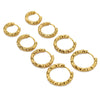 6pcs 8/10/12/14mm Stainless Steel Round Embossing Ear Rings Hoop Earrings for Women Female Girls Korea Jewelry Supplies - Image 2