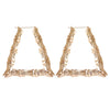 Ethnic Style Geometric Hoop Earrings Gold Silver Color Alloy Tone Bamboo Punk Women Big Hollow Creole Women - Image 3