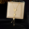 316L Stainless Steel Simple Versatile Zircon Geometry Flowers Bowknot Series Pendant Necklace Lady Classic Charm Jewelry - Image 27