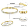 Cubic Zirconia Tennis Bracelet Gold Color Iced Out CZ Chain Bracelets For Women Men Hip Hop Bling Homme Jewelry Gift - Image 6